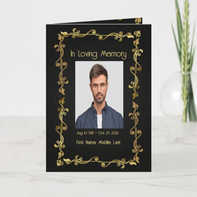 Programme funéraire Elegant Gold Black (Devant)