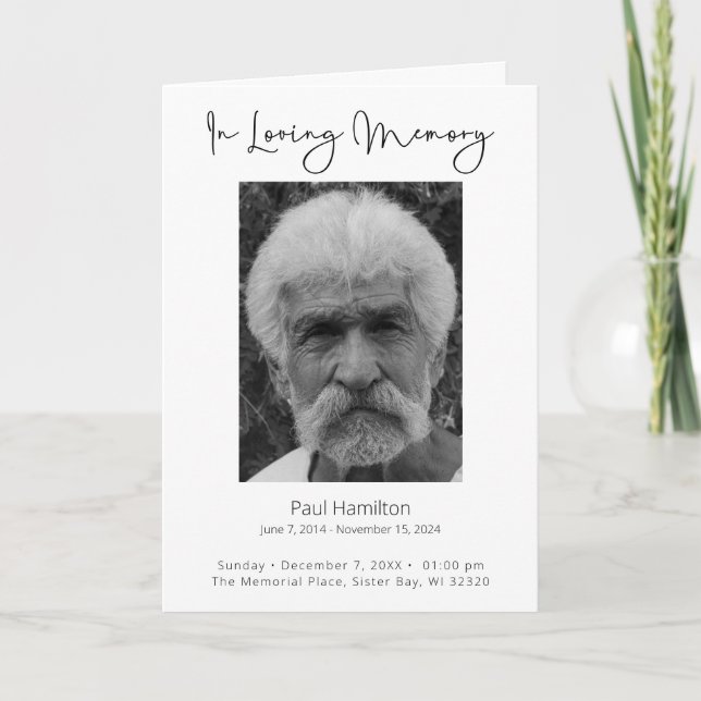 Programme funéraire en mémoire amoureuse Ordre de  (Devant)