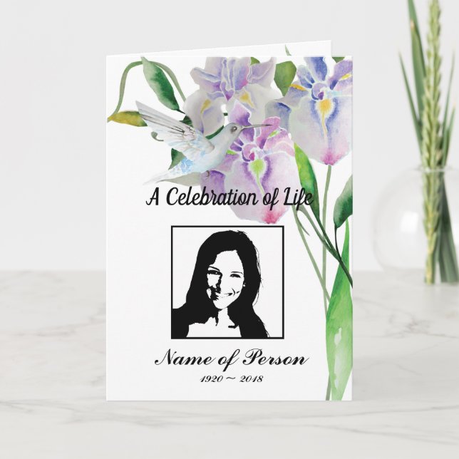 Programme funéraire Hummingbird & Iris (Devant)