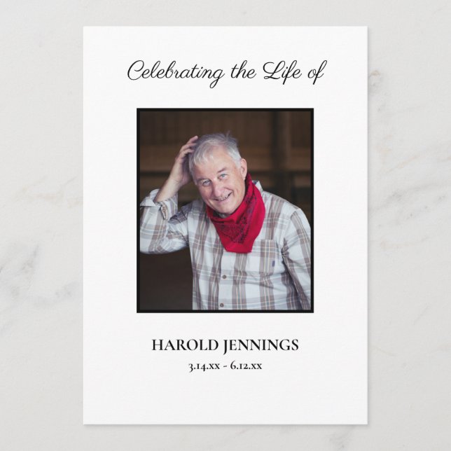 Programme funéraire minimal Ordonnance de service (Devant)