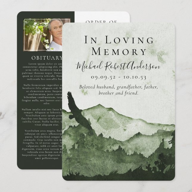 Programme funéraire moderne de Loving Memory (Devant / Derrière)