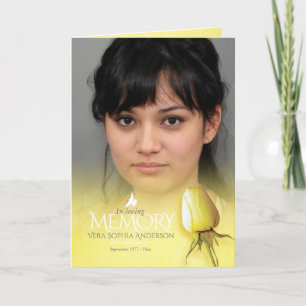 Programme funéraire ordre de service rose jaune