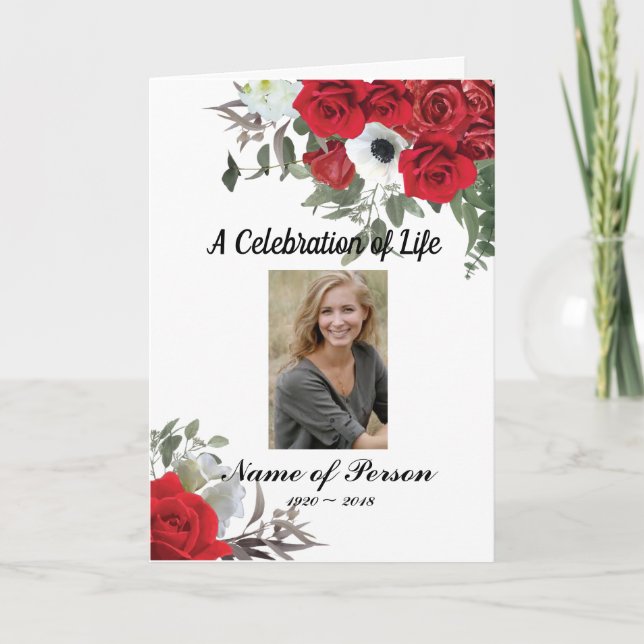 Programme funéraire Red Roses (Devant)