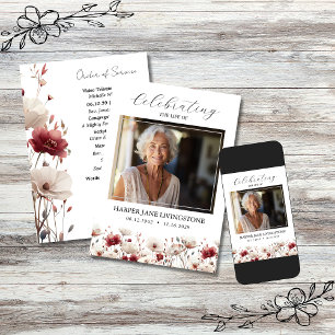 Programme funéraire rose et blanc de Poppy