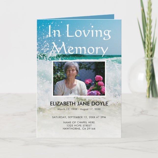 Programme funéraire sur la plage | Ordre de servic (Devant)