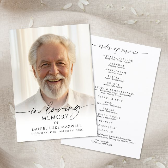 Programme Funeral Memorial Photo In Loving Memory (Créateur téléchargé)