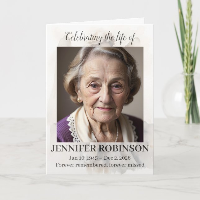 Programme Funeral Program Angel Memorial Service Elegant (Devant)