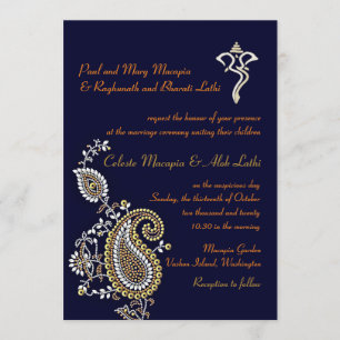 Programme Ganesh Bijou Or Argent Paisley Mariage Hindou