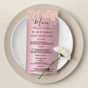 Programme Glam rose rose or gouttes de parties scintillant p