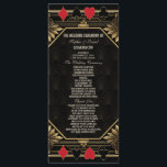 Programme Glam Royal Gold Black Casino Mariage de poker<br><div class="desc">Unique Casino Royale et Great Gatsby conception de carte à thème. Il est décoré dans un style art déco vintage, dans un cadre hollywoodien des années 1920, jouant à des costumes de cartes sur un arrière - plan motif Art déco noir doré. Utilisez l'outil Personnaliser pour ajouter vos informations. Pour...</div>