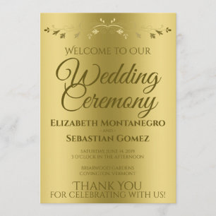 Programme Gold Gradient & Filigree Vintage Mariage élégant