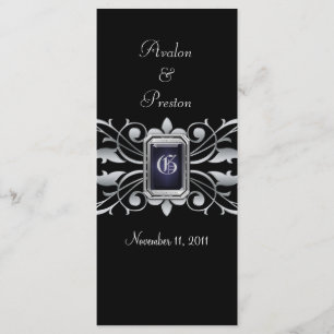 Programme Grand Duchess Silver Scroll Black Wedding Programm