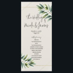 Programme Green Olive Leaf Bone White & Gold Rustic Programm<br><div class="desc">Programme de mariage. consultez la collection entière. Customisez ceci pour votre Mariage ou événement spécial.</div>