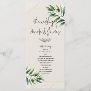 Programme Green Olive Leaf Bone White & Gold Rustic Programm