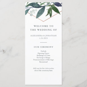 Programme Greenery Geo Mariage Rose Gold