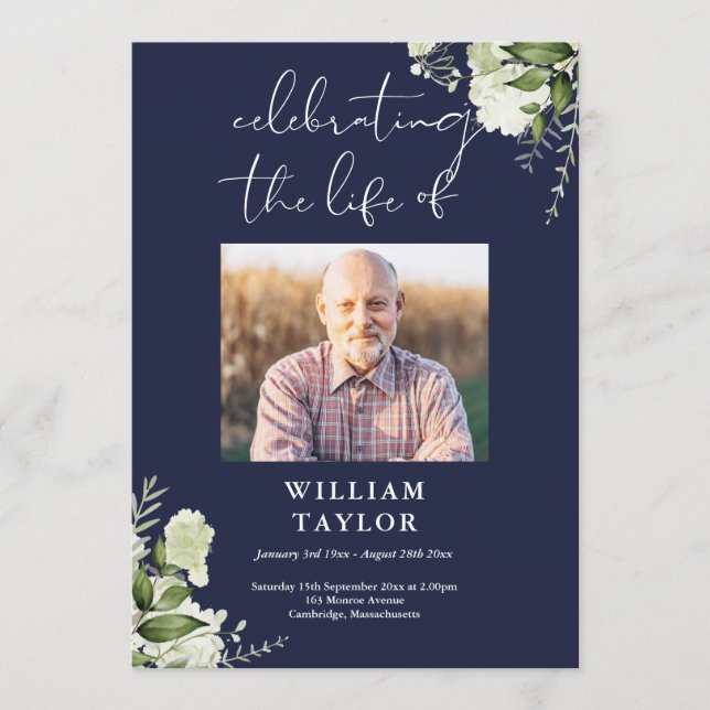 Programme Greenery Memorial Funeral Navy Order Of Service  (Devant)