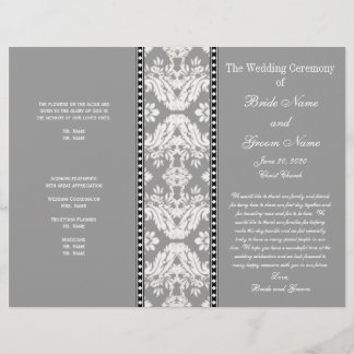 Programme Grey White Mariage damassé