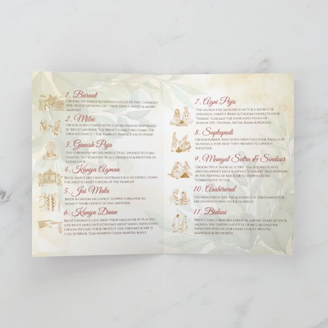 Programme Guide de cérémonie de mariage indien (Intérieur)