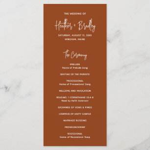 Programme Heather Elegant Terracotta Minimal Mariage moderne