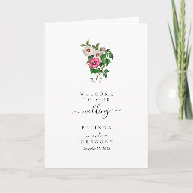 Programme Hibiscus tropical Mariage d'été Ordre de service (Devant)