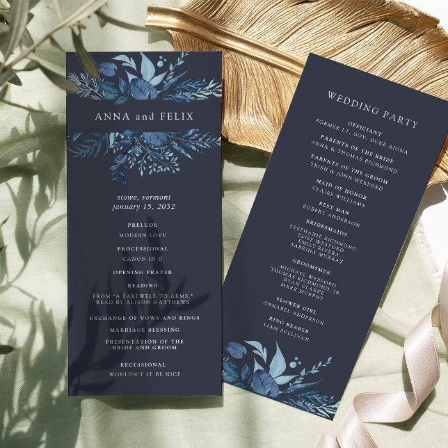 Programme Hiver Azure | Mariage botanique bleu (Créateur téléchargé)