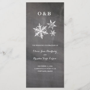 Programme Hiver Frost Snowflakes Chalkboar Ceremony Programm