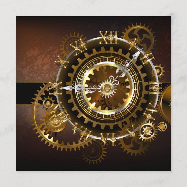 Programme Horloge Steampunk avec des engrenages anciens (Devant)