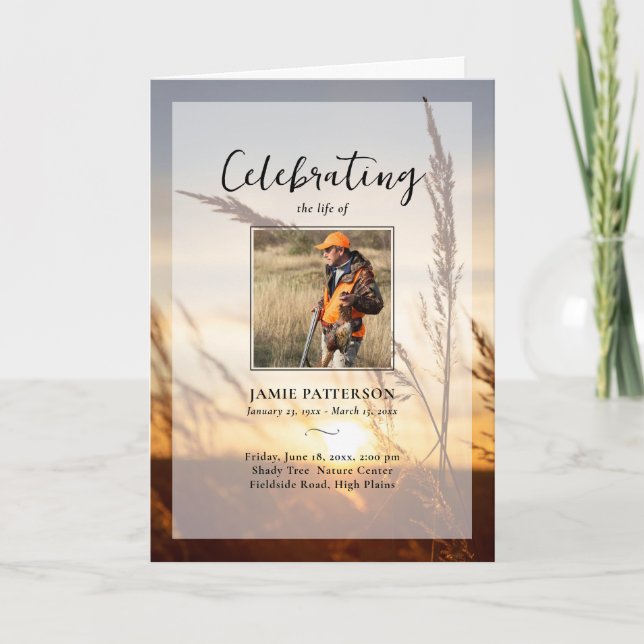 Programme Hunter Fisherman Photo Celebration of Life Funeral (Devant)