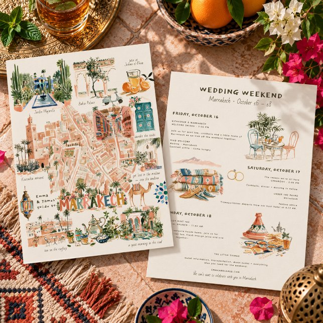 Programme illustré du week-end de mariage à Marrak (Créateur téléchargé)