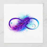 Infinity with purple feather