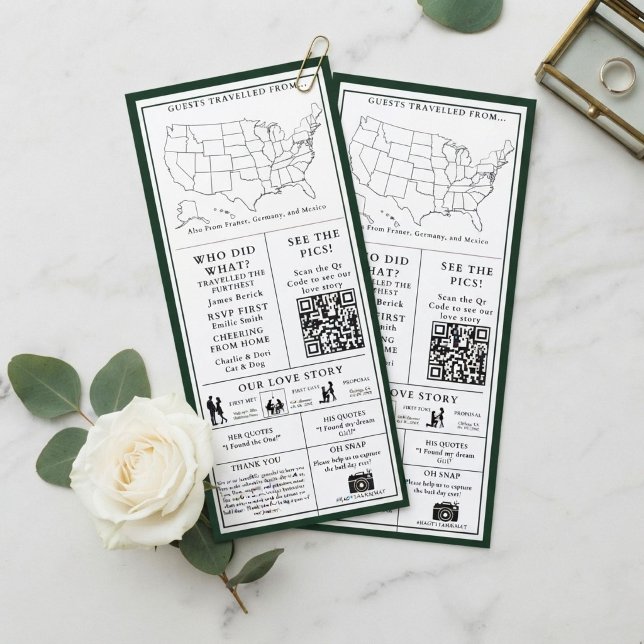 Programme Infographique de Mariage Blanc et Noir (Créateur téléchargé)