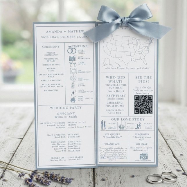 Programme Infographique de Mariage Bleu Poussiéreu (Créateur téléchargé)