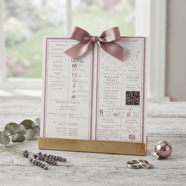 Programme Infographique de Mariage Rose Poussiéreu (Créateur téléchargé)