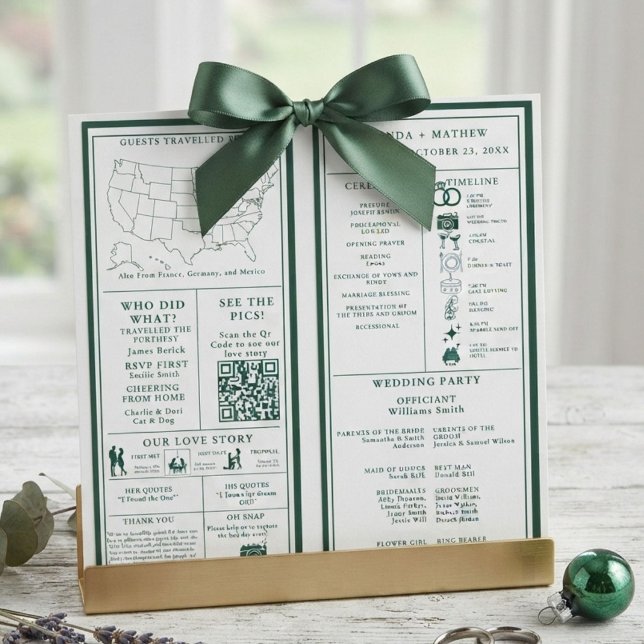 Programme Infographique de Mariage Vert Émeraude (Créateur téléchargé)