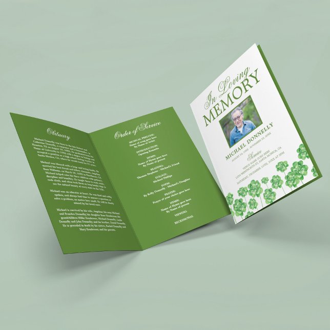 Programme Irlandais funéraire Ordre de service Clover Pro (Créateur téléchargé)