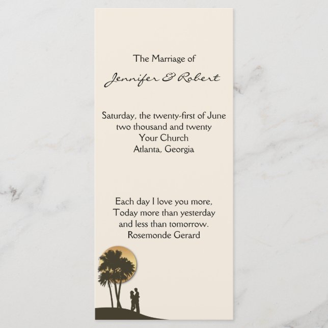 Programme Island Paradise Wedding Program (Devant)