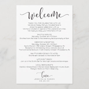 Programme Itinéraire de Mariage de script rustique - Accueil