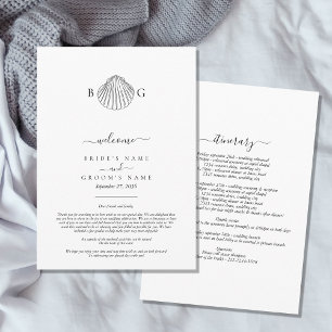 Programme Itinéraire du Mariage de monogramme Clam Seashell