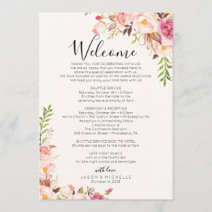 Programme Itinéraire du Mariage Rose antique - Agenda du cli