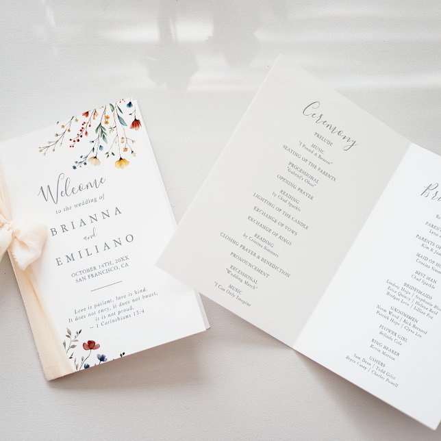 Programme Jardin Coloré Fleur Sauvage Mariage Plié (Créateur téléchargé)