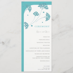 Programme Joli Mariage de fleurs turquoise