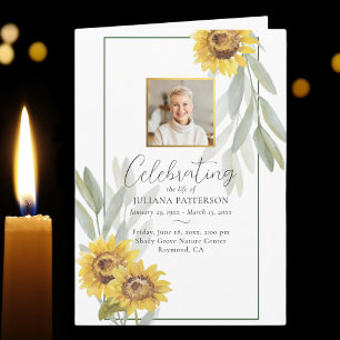 Programme Joli tournesol Photo Ordre de service Funérailles