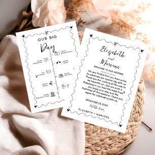 Programme Jour de mariage manuscrit amusant Événements Chron