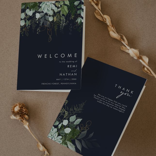 Programme La verdure et la feuille d'or | Mariage plié Dark  (Créateur téléchargé)