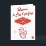 Programme Las Vegas Casino Mariage Commande de service<br><div class="desc">Un design mariage à thème unique dessiné à la main par Las Vegas Casino. Destination moderne Las Vegas, Nevada thème mariage avec cartes à jouer, casino de jeux d'argent illustrations à thème. Un Las Vegas rouge et blanc mariage commande de service carte de programme design idéal pour les mariages à...</div>