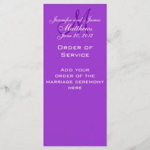 Programme L'église élégante de mariage de monogramme