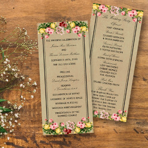 Programme L'élégante collection Vintage de Mariages floraux
