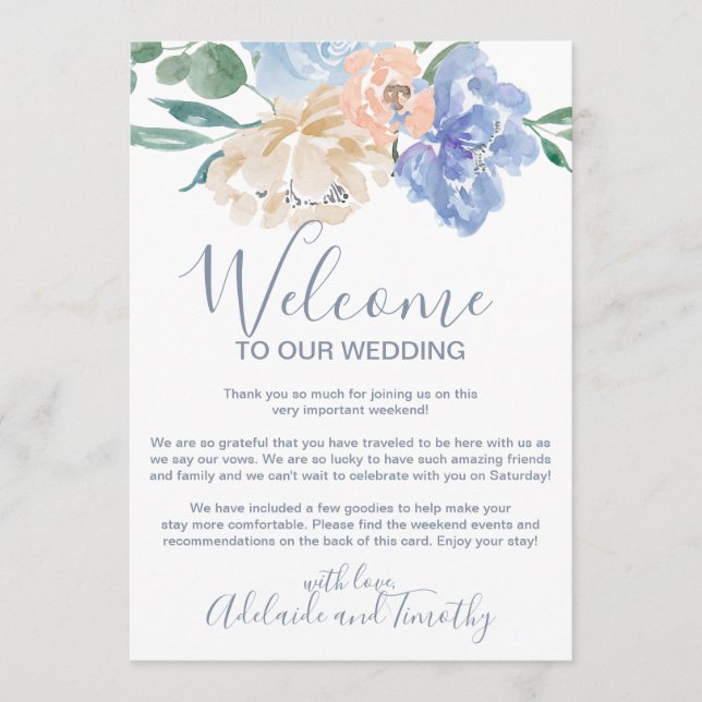 Programme Lettre d'accueil et itinéraire aux florales bleues (Devant)