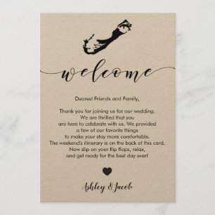 Programme Lettre de bienvenue du Mariage des Bermudes et car
