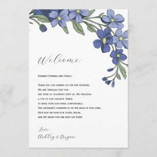 Programme Lettre de bienvenue du Mariage Floral Periwinkle I